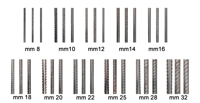rebars sizes